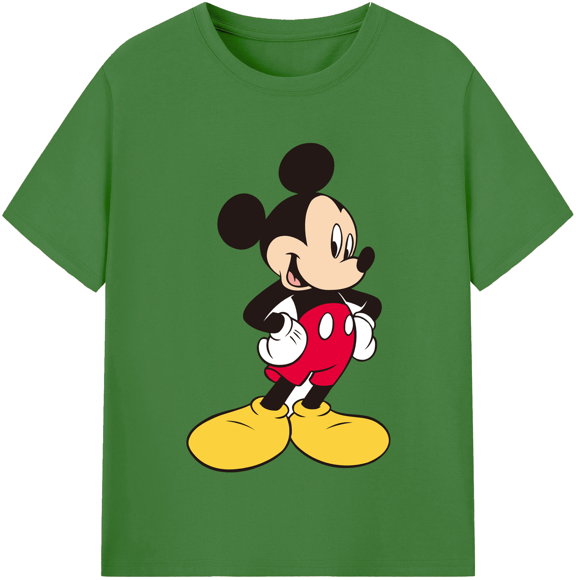 （画像用） ミッキーマウス Mickey Mouse レディースカジュアルプリントTシャツ（綿100％）
